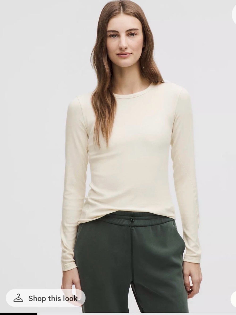 Lululemon Hold Tight Long-Sleeve Shirt color bone SZ 6 or 8